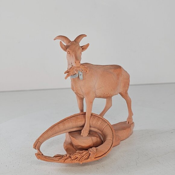 John Imhoff Homestead Life Collection Terracotta Billy Goat Signed - Picture 2 of 8